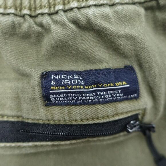 Nickel & Iron Jogger Pants Men Large Olive Green Drawstring Tapered Slash Pocket - Picture 7 of 8